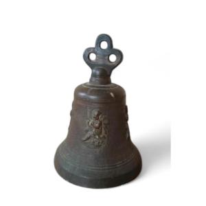  antica campana in bronzo Toscana XVIII secolo -h.27 cm