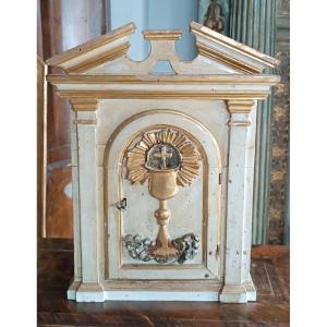 Antico tabernacolo legno laccato e dorato , Toscana XVIII secolo
