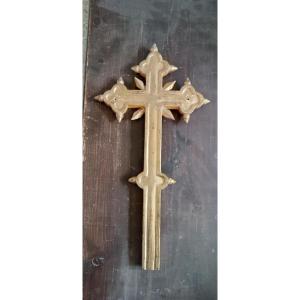 croce antica Antica croce in legno dorato XVIII secolo