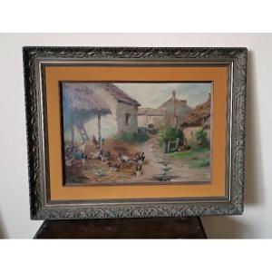 Opera originale del pittore Edmond Van Coppenolle (1846-1914)- Olio su tela 