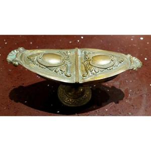 Navicella Portaincenso ottone Sbalzato XVIII secolo Italia