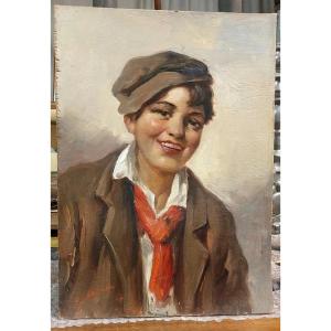 DIPINTO OLIO SU LEGNO RITRATTO PERSONAGGIO ATHOS RENZO BRIOSCHI 1910-2000