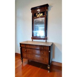 Cassettone impero con specchiera-primi 800 Italia (LUCCA)