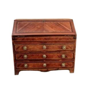   Antica Ribalta Toscana  periodo Luigi XVI ,  Lastronata in noce 