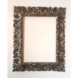 Grande Antica cornice laccata e dorata Italia XIX secolo