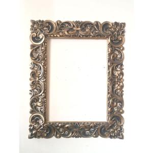 Grande Antica cornice laccata e dorata Italia XIX secolo