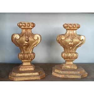  Antica coppia di portapalme in stile Luigi XIV,