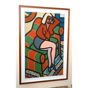 dipinto olio su tela Franco Prayer ( 1924 ) tela 80x60