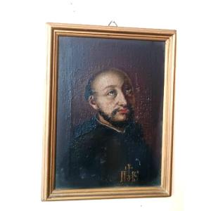 dipinto antico Sant'Ignazio di Loyola XVII \ XVIII secolo
