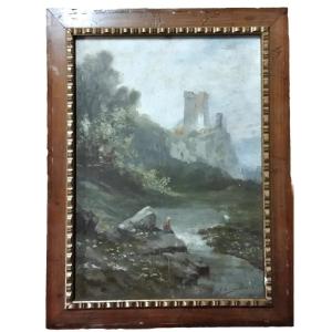 Dipinto Primi 900 Olio Su Cartoncino Italia C.De Consoli