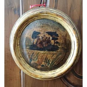 Antico dipinto su tavola tecnica ( arte povera ) venezia XVIII secolo