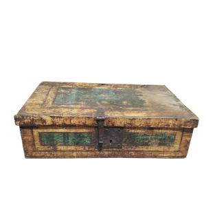 Antico Cofanetto Del XVIII Secolo Legno Laccato Toscana