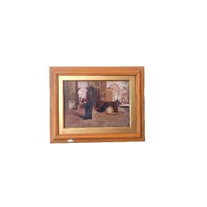 Olio su tavola -inizi xx secolo-interno chiesa