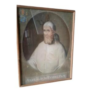 Antica tempera su carta  - ritratto di papa Giulio II -XVIII secolo