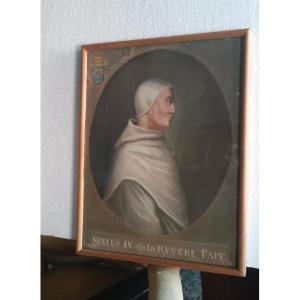 Antica tempera su carta  - ritratto di papa Sisto VI -XVIII secolo