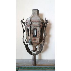 antica lanterna XVIII secolo in ferro dipinta