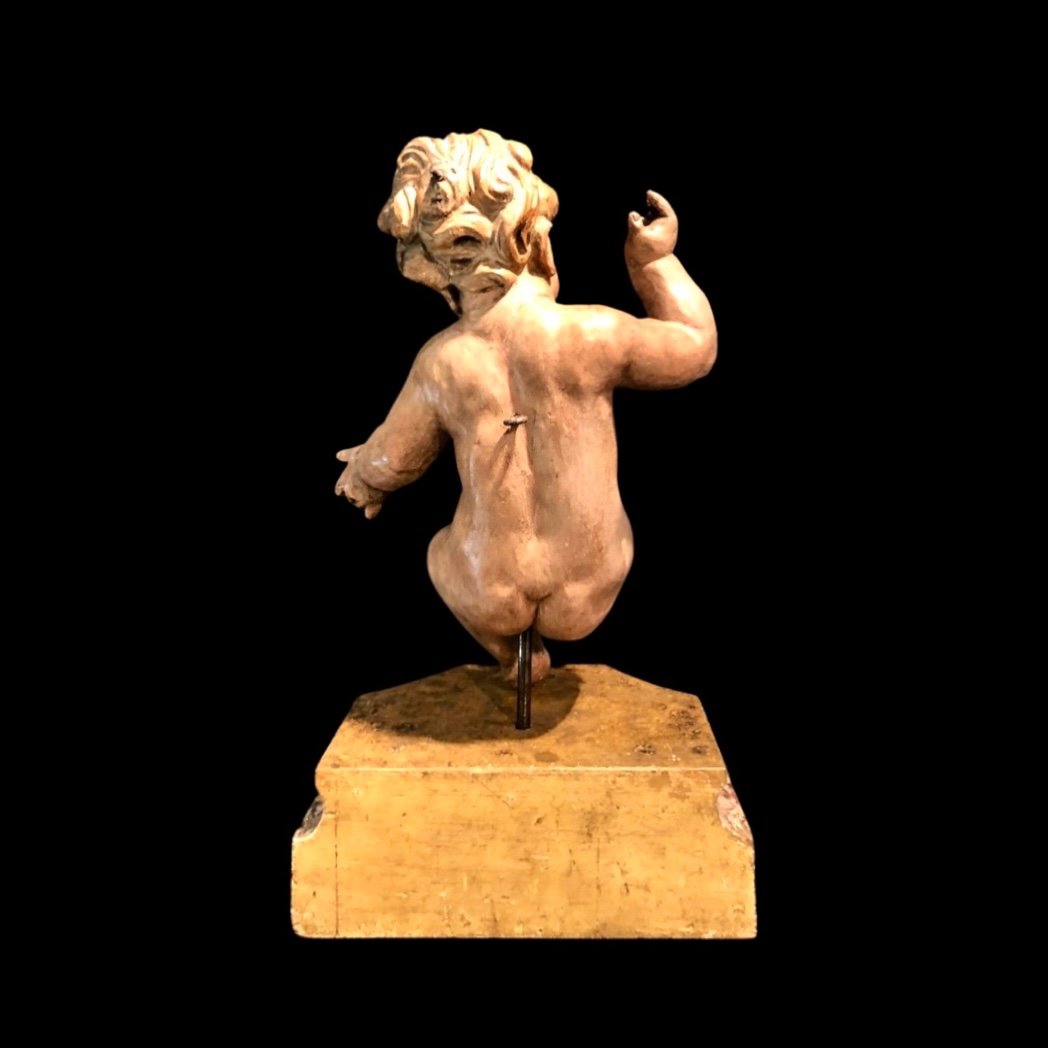 Scultura Gesu’Bambino in legno policromo.Italia. -photo-2
