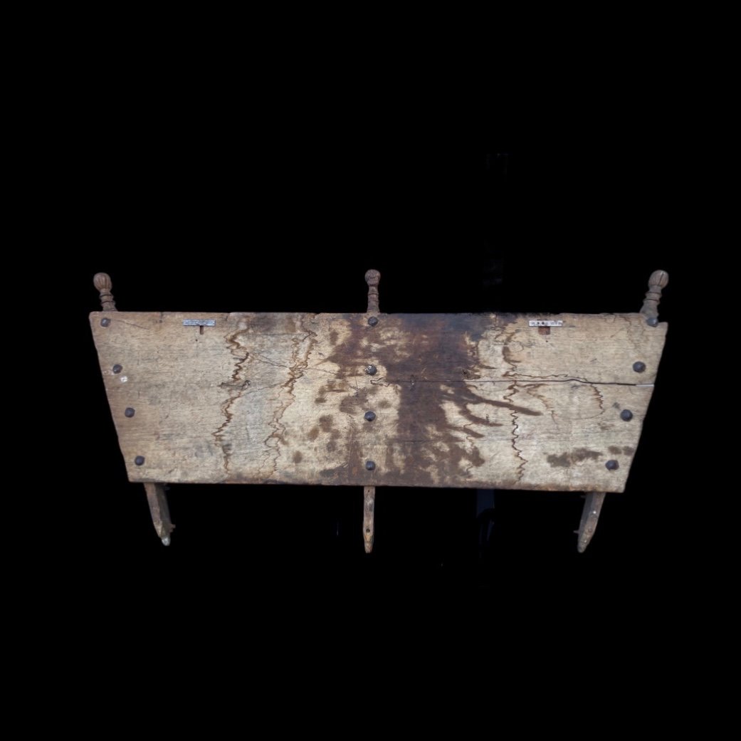 Pannello - capoletto ricavato da fianco di carretto siciliano in legno dipinto -photo-2