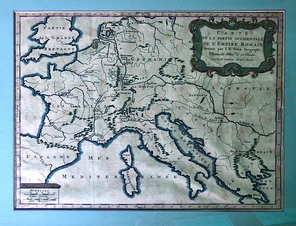 Carta geografica della parte occidentale  dell’Impero Romano.Francia.-photo-2
