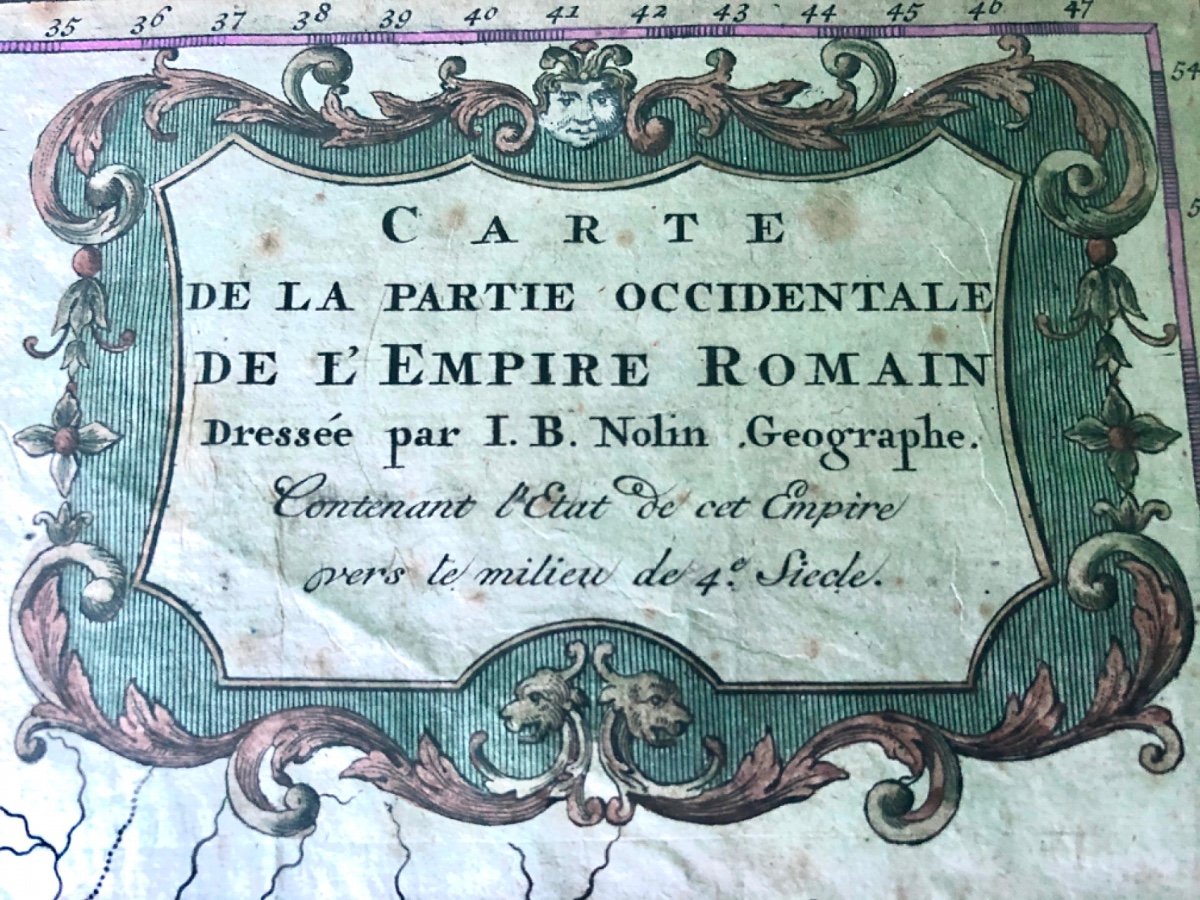 Carta geografica della parte occidentale  dell’Impero Romano.Francia.-photo-3