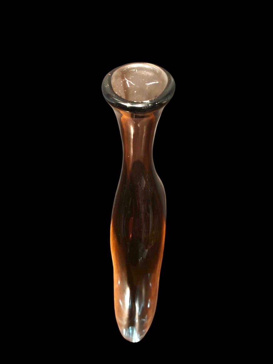 Bottiglia ‘morandiana’ in vetro pesante  sommerso. Flavio Poli, Seguso vetri d’arte .Murano.-photo-3