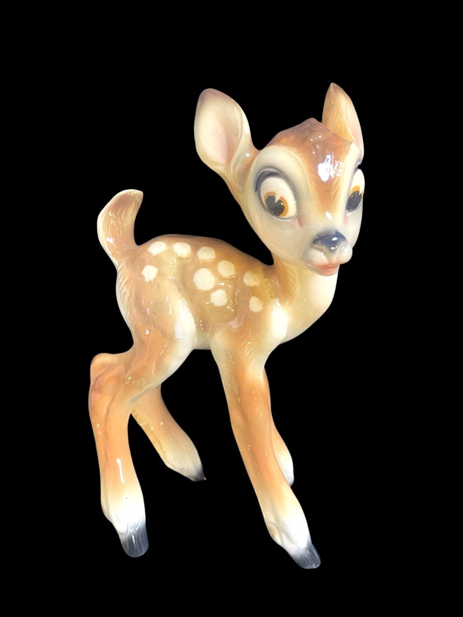 Figura di Bambi in ceramica,serie Walt Disney.Manifattura Zaccagnini.
