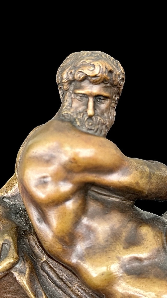 Coppia di fermalibri in bronzo,raffiguranti : Aurora e Crepuscolo  -photo-2