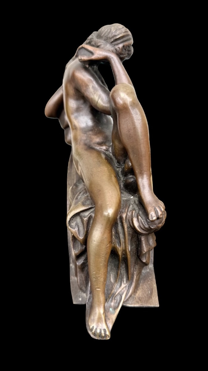 Coppia di fermalibri in bronzo,raffiguranti : Aurora e Crepuscolo  -photo-5