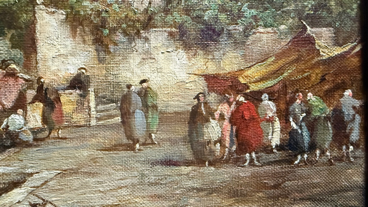 Dipinto olio su tela raffigurante veduta veneziana.Firma E. Zeno. -photo-4