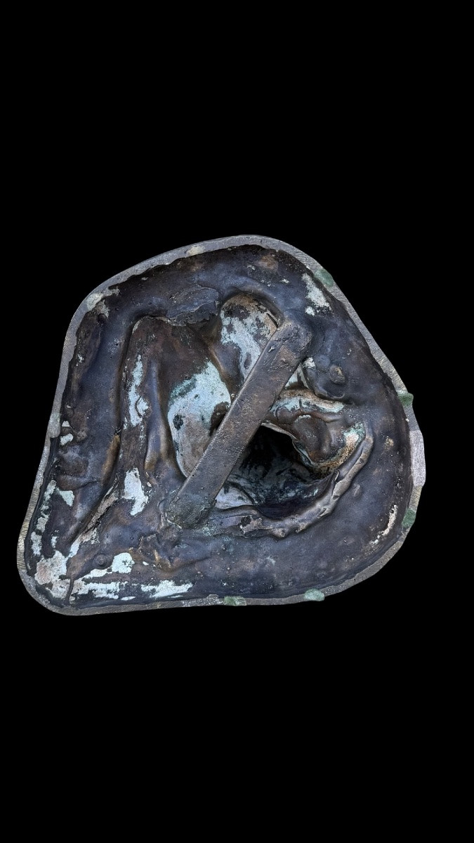 Scultura in bronzo raffigurante nudo femminile seduto.Francia.Firmata -photo-3