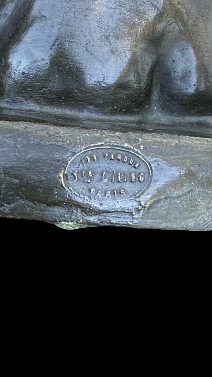 Scultura in bronzo raffigurante nudo femminile seduto.Francia.Firmata -photo-5