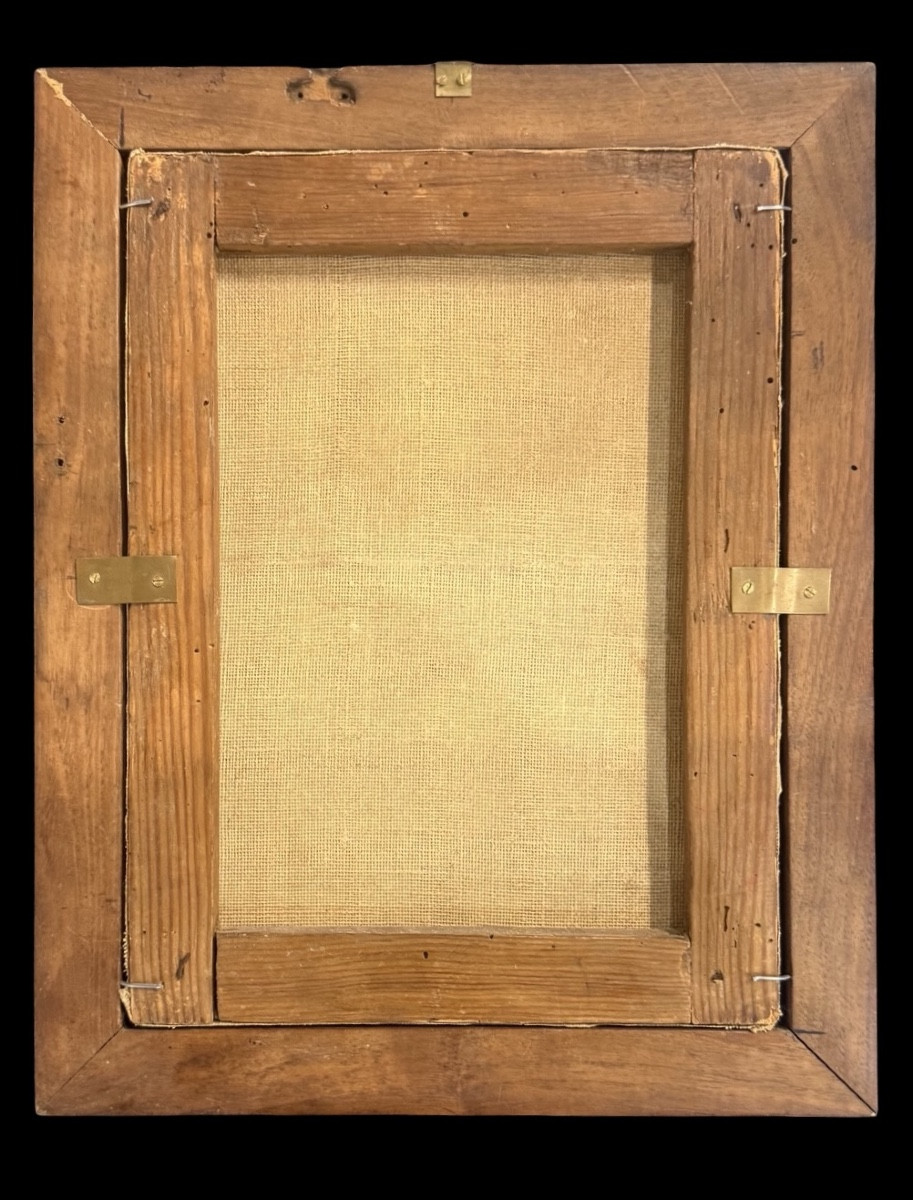 Dipinto olio su tela raffigurante Angelo custode con bimbo. (reintelato)-photo-2