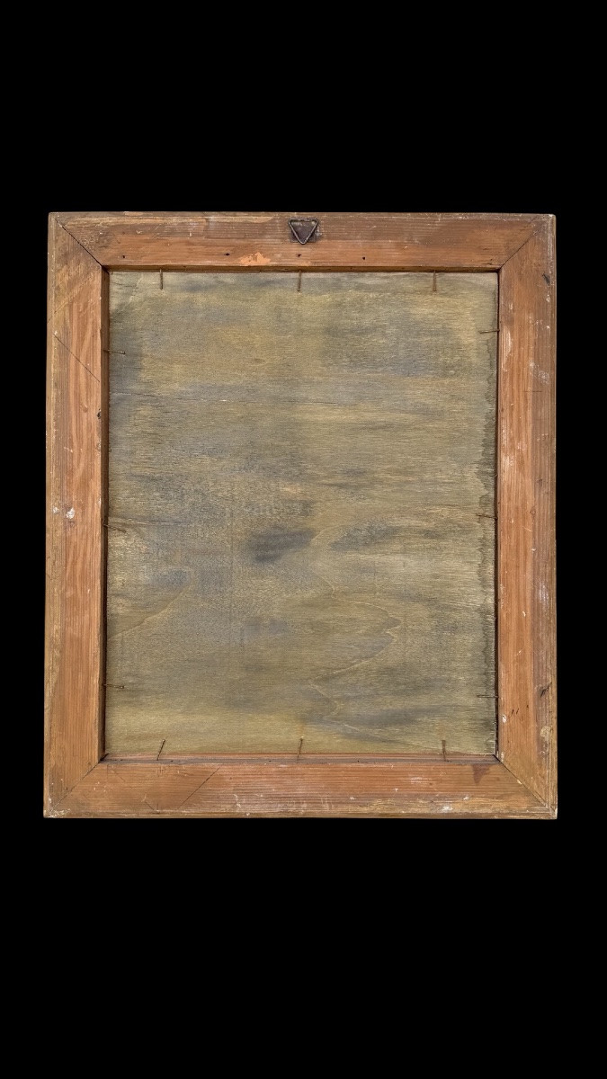 Dipinto olio su cartoncino raffigurante figura femminile nuda -photo-2