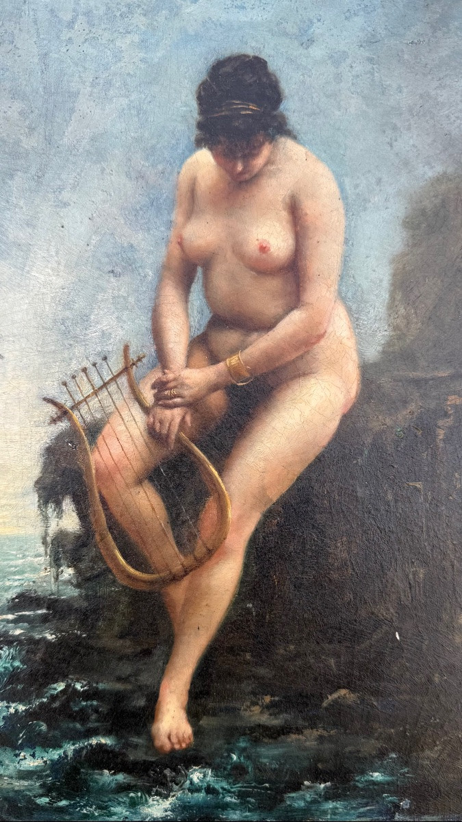 Dipinto olio su cartoncino raffigurante figura femminile nuda -photo-4