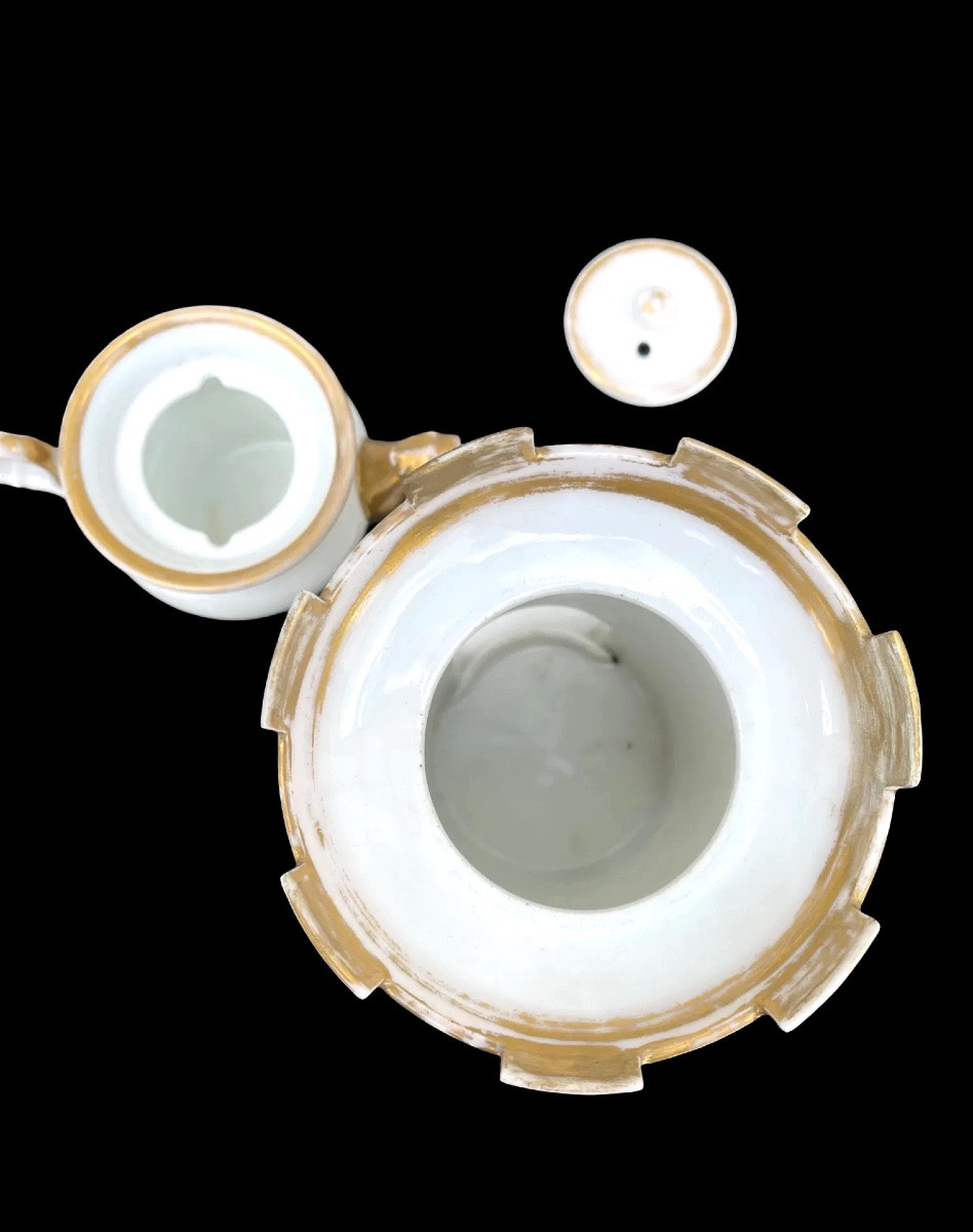 Veilleuse-tisaniera in porcellana con forma a torretta e data 1827 -photo-2