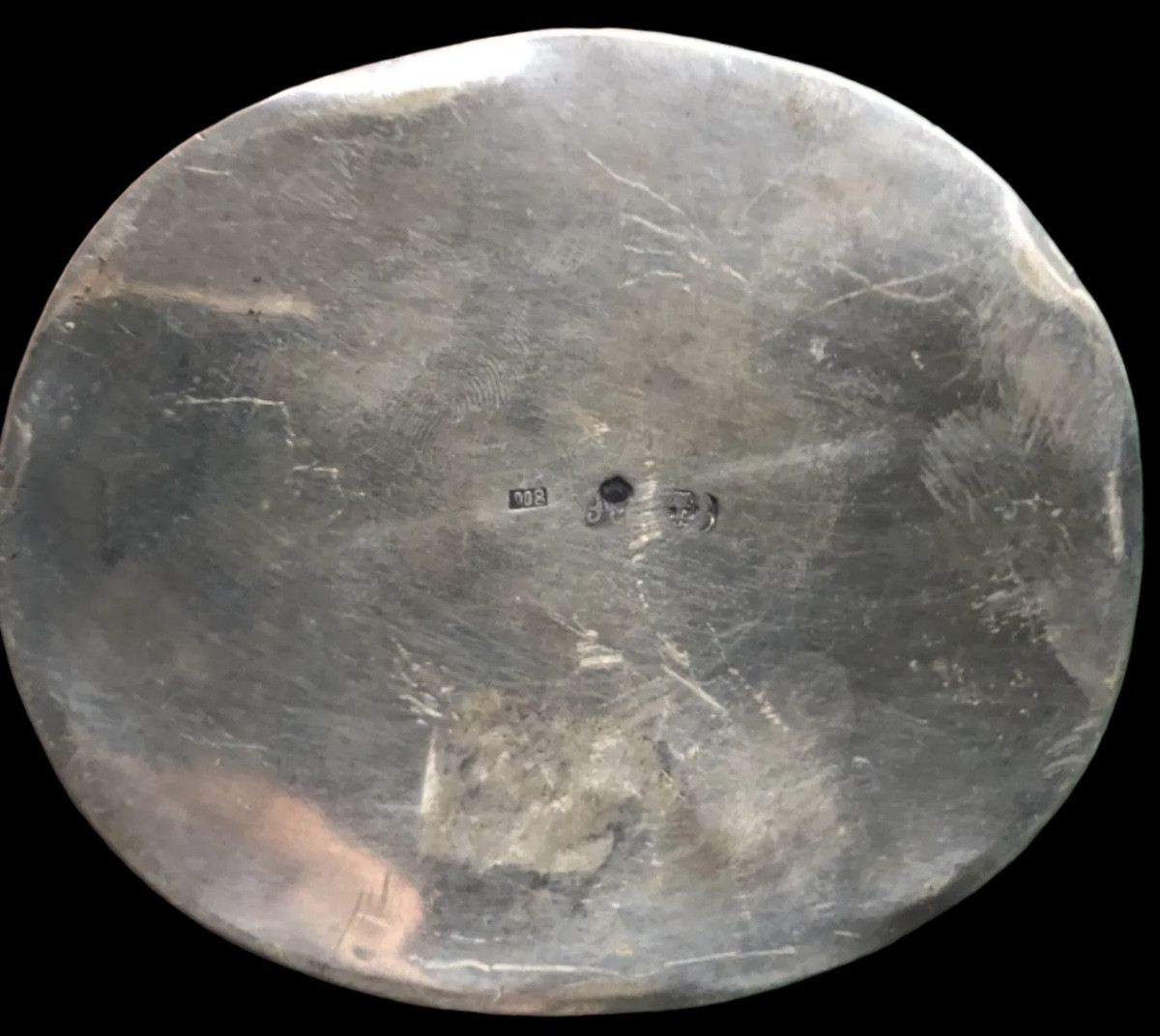 Scatola porta-the’ in argento sbalzato con decoro alla frutta.Germania.-photo-3