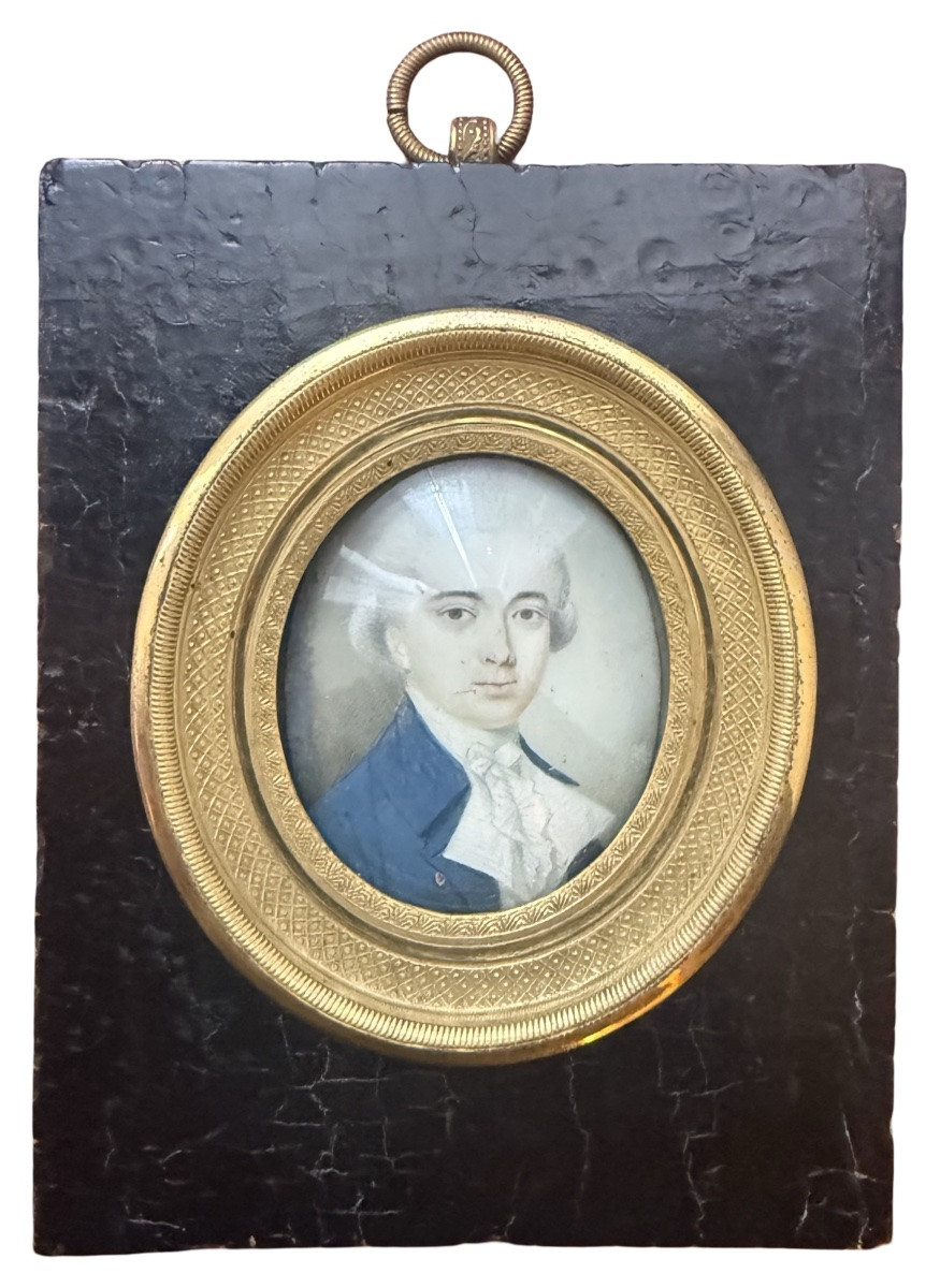 Miniatura olio su avorio raffigurante personaggio maschile.-photo-2