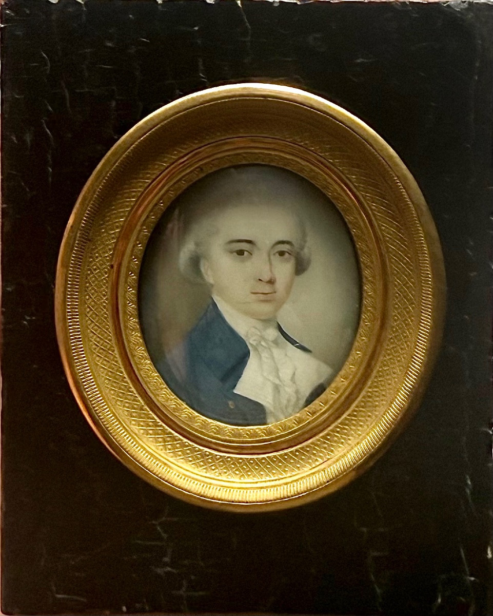 Miniatura olio su avorio raffigurante personaggio maschile.