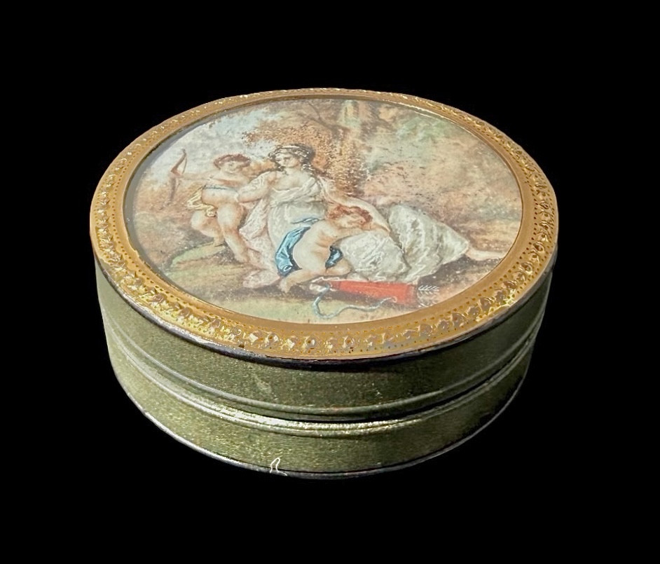 Scatolina tabacchiera in resina e corno 