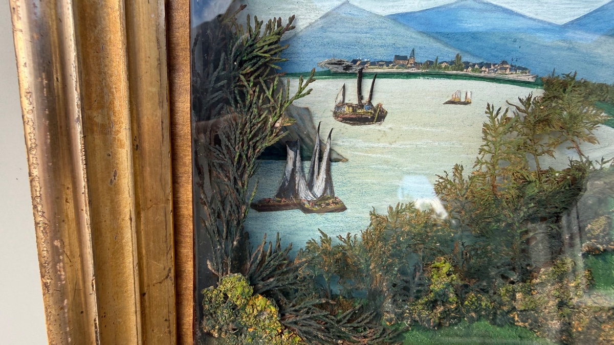 Quadro prospettico - diorama tridimensionale entro cornice con vetro protettivo -photo-2