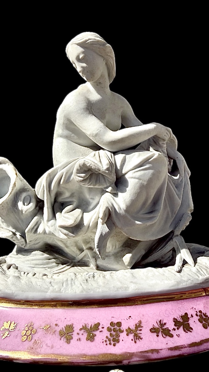 Scatola in porcellana policroma con coperchio a forma di figura femminile neoclassica -photo-2