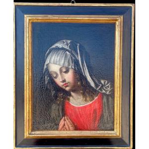 Dipinto olio su tela raffigurante la Madonna.Ambito di Giovan Battista Salvi 