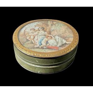 Scatolina tabacchiera in resina e corno 