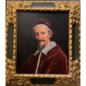 Retrato Del Papa Clemente Ix. Escuela Italiana S. XVII
