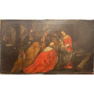 Adoration Of The Kings. Escuela Sevillana S. XVII