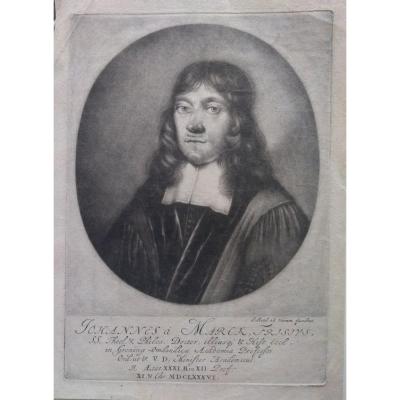 Portrait Engraving Old XVII. Dutch School
