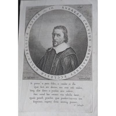 Portrait Engraving Old XVII. Dutch School