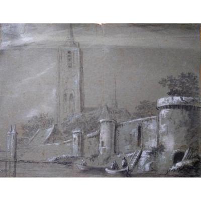 Drawing Old Ec. Dutch XVIIth Ex Collection Polakovits