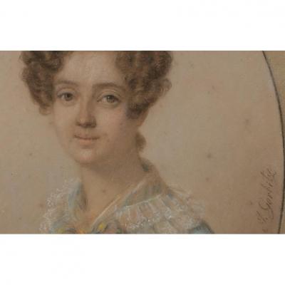 Portrait Woman Signed Gorbitz (1782-1853), XIXth Century