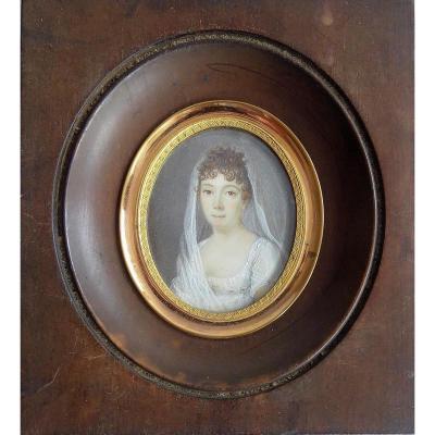 Miniature Portrait Debut Nineteenth. French School